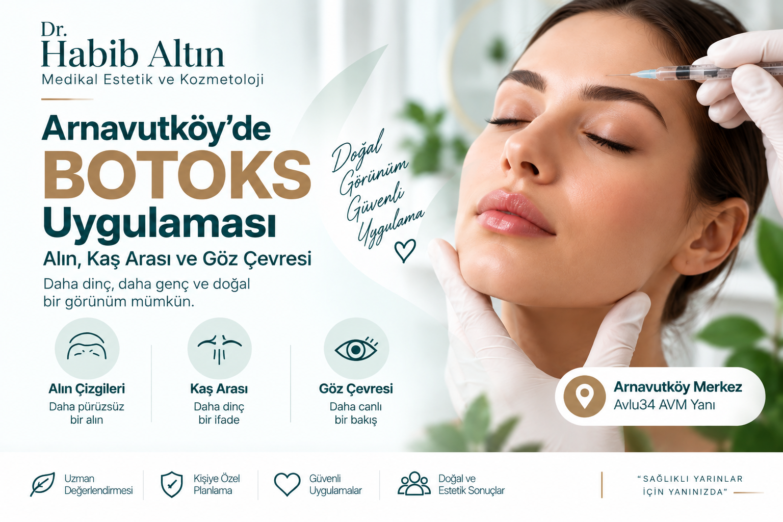 Arnavutköy Botoks Uygulaması: Alın, Kaş Arası ve Göz Çevresi Botoksu